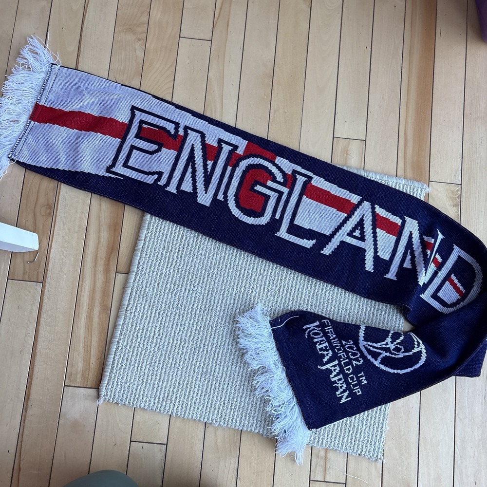 Vintage 2002 FIFA Korea Japan USA Scarf World Cup Soccer England